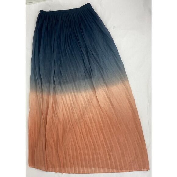 Cynthia Rowley Sheer Ombre Brush Skirt Gypsy Boho Blue Burnt Orange - Size Small - Picture 10 of 12